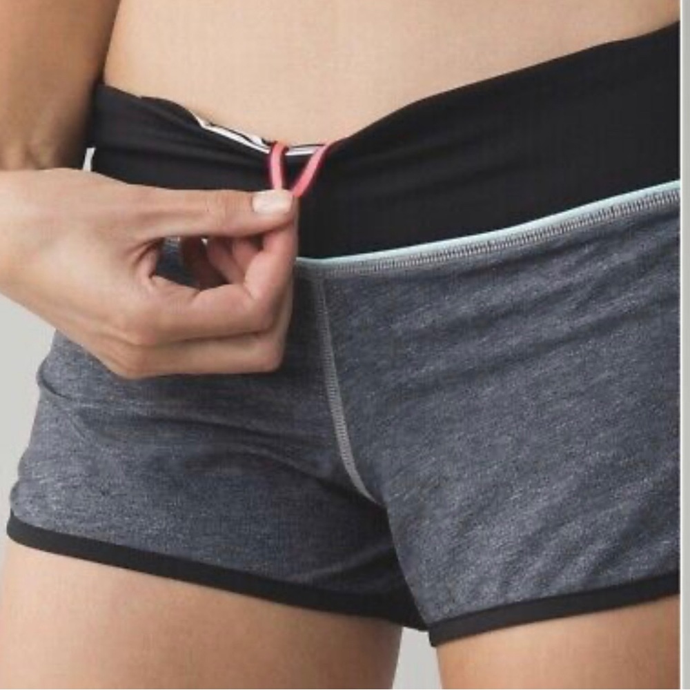 Lululemon speed shorts. Gray with color trim. Size 6